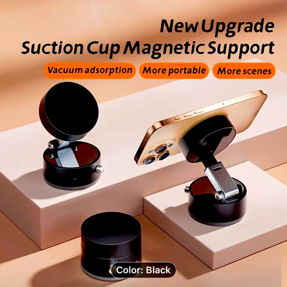 Black Suction Cup Magnetic Phone Holder